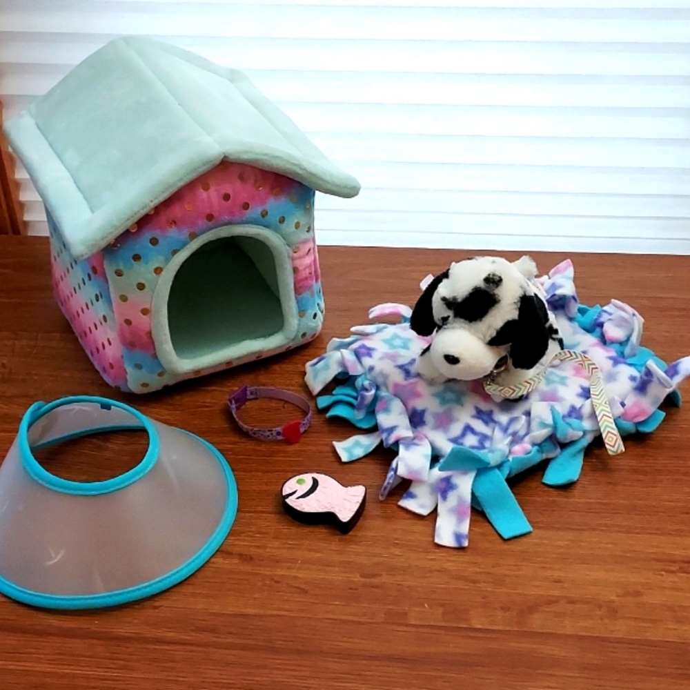 Stuffed dog, house, etc